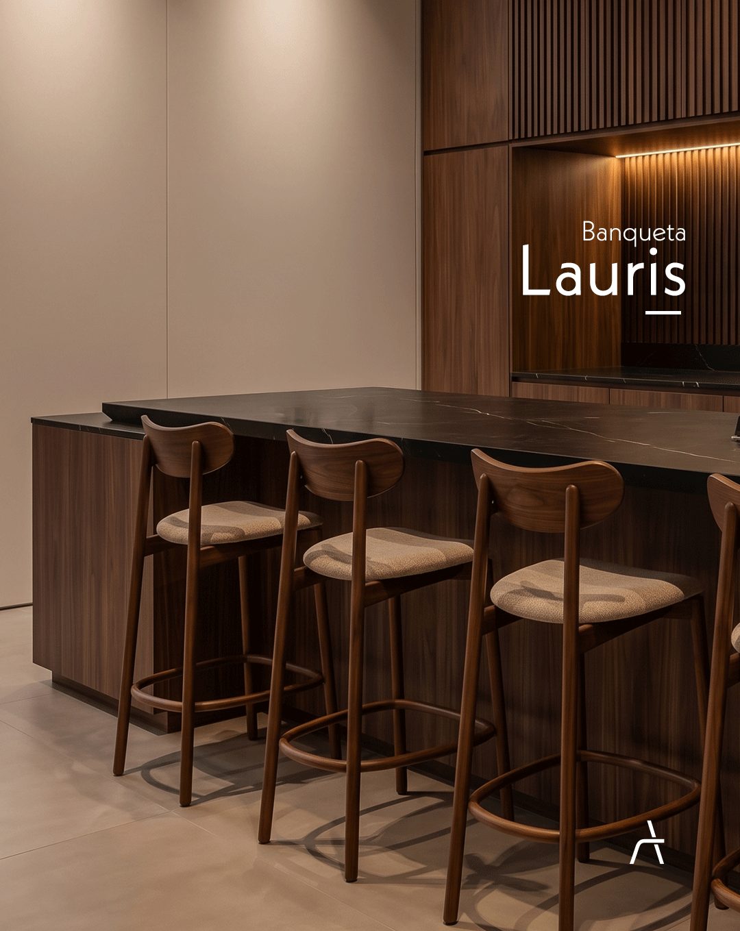 Ilha gourmet com banquetas Lauris